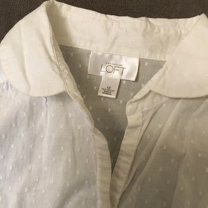 Ann Taylor Loft short sleeve white blouse